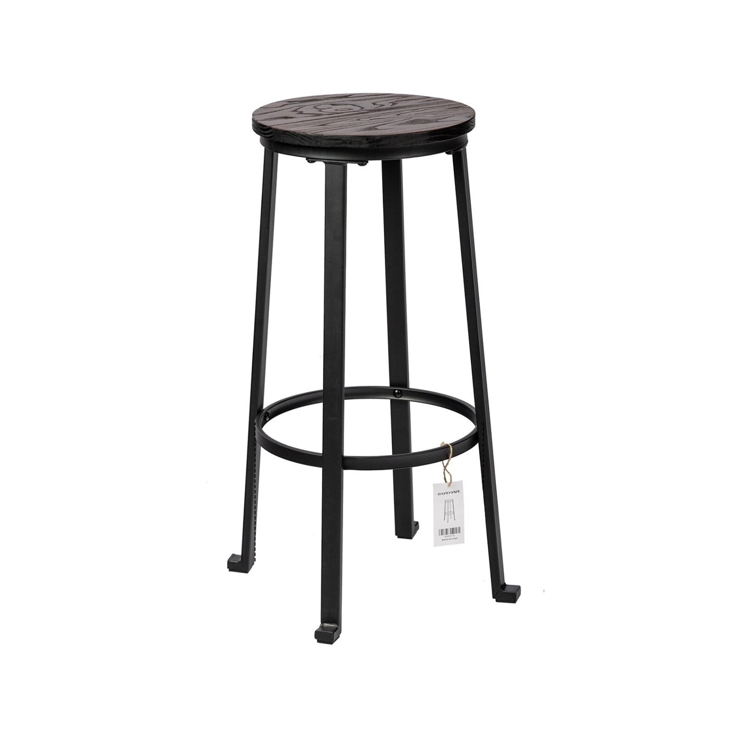 2Pcs Counter Height Bar Stools Vintage 360 Degree Swivel Barstool