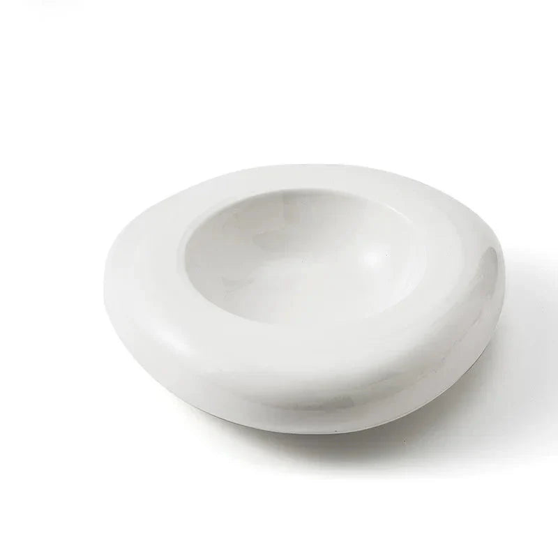 Ceramic Insulation Plate White Irregular Cold Dish Plate for Cuisine