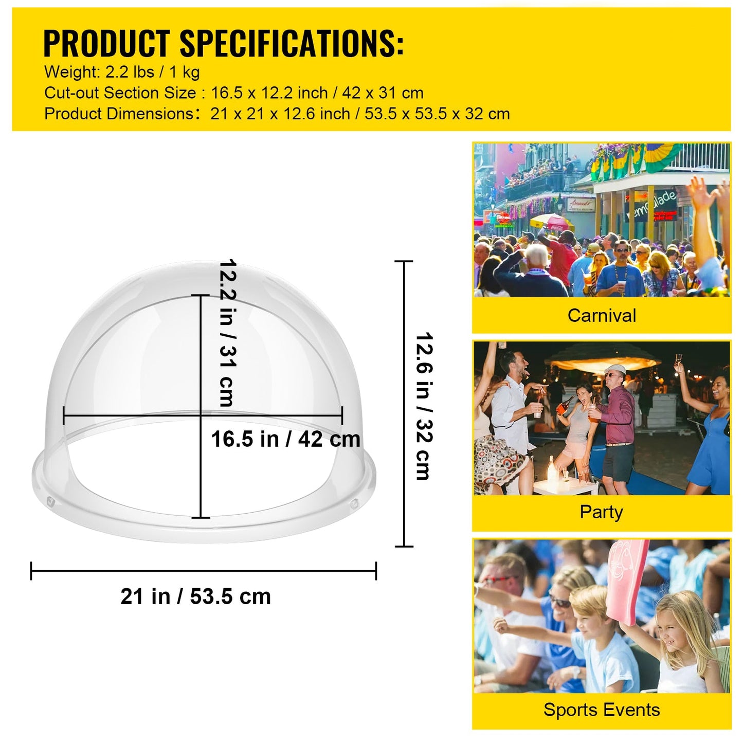 Commercial Cotton Candy Machine Cover Clear Floss Bubble Shield