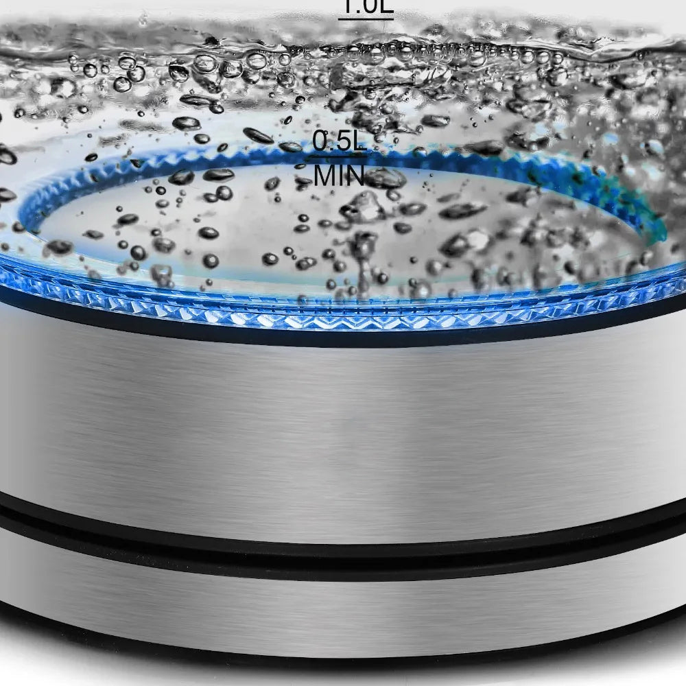 Cordless Glass and Stainless Steel Electric Tea Kettle with Tea Infuser