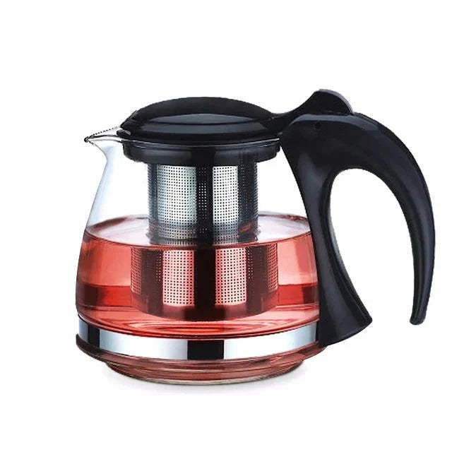 Creative Design Glass Teapot for Tea Flower with Removable Steel Filter