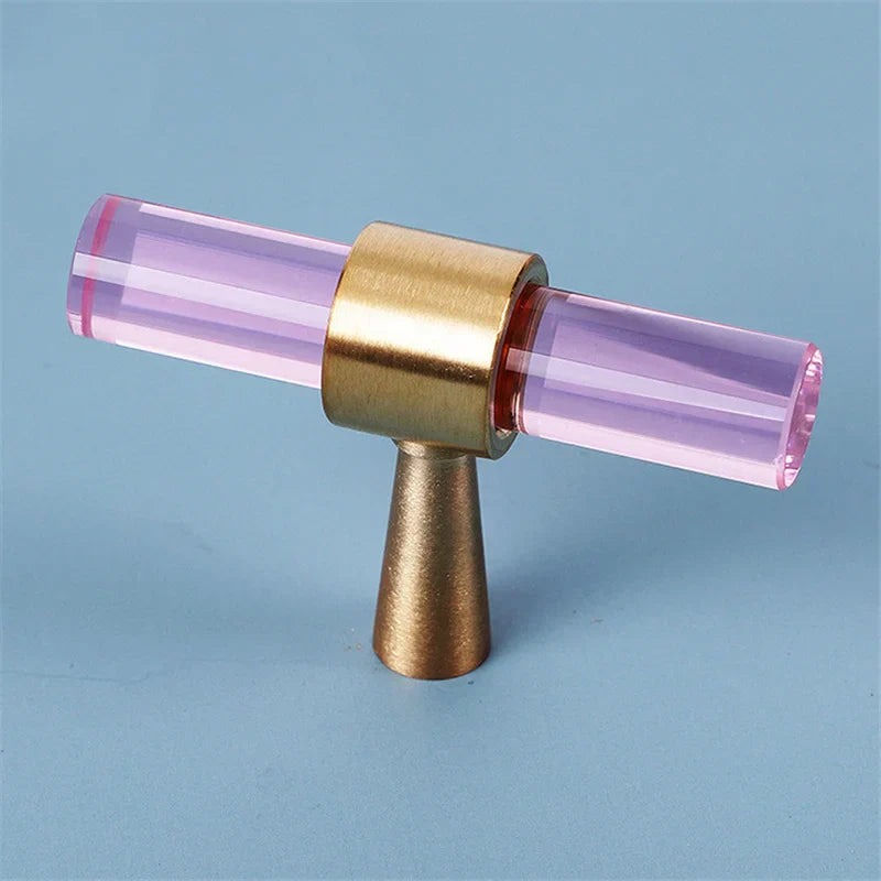 Crystal Cabinet Drawer Handle and Door Knob Small T Bar Handle