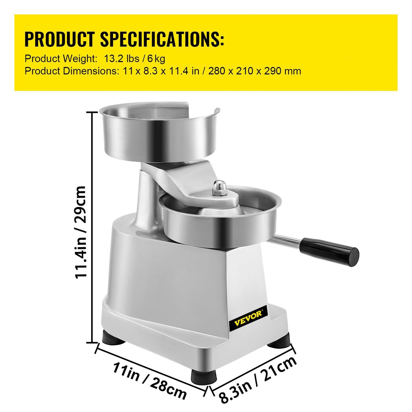 Hamburger Press Commercial Cast Iron Manual Meat Burger Patty Maker