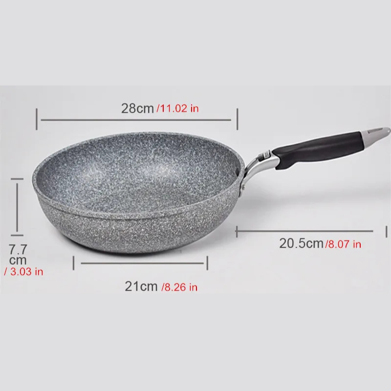 Medical stone Non Stick Frying Pan Wok Pan Induction Gas Stove Cooker