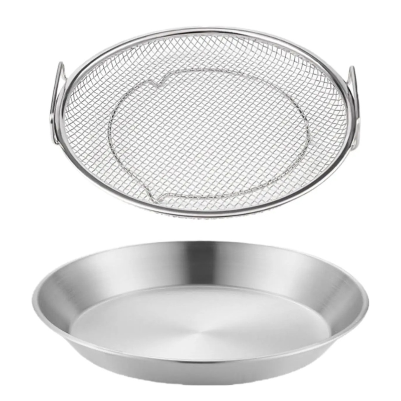 Oil Filter Tray Stainless Steel Air Fryer Mesh Pan Draining Basket