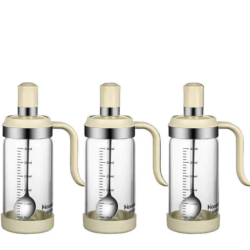 Spice Seasoning Bottle Kitchen Glass Transparent Bottle With Spoon