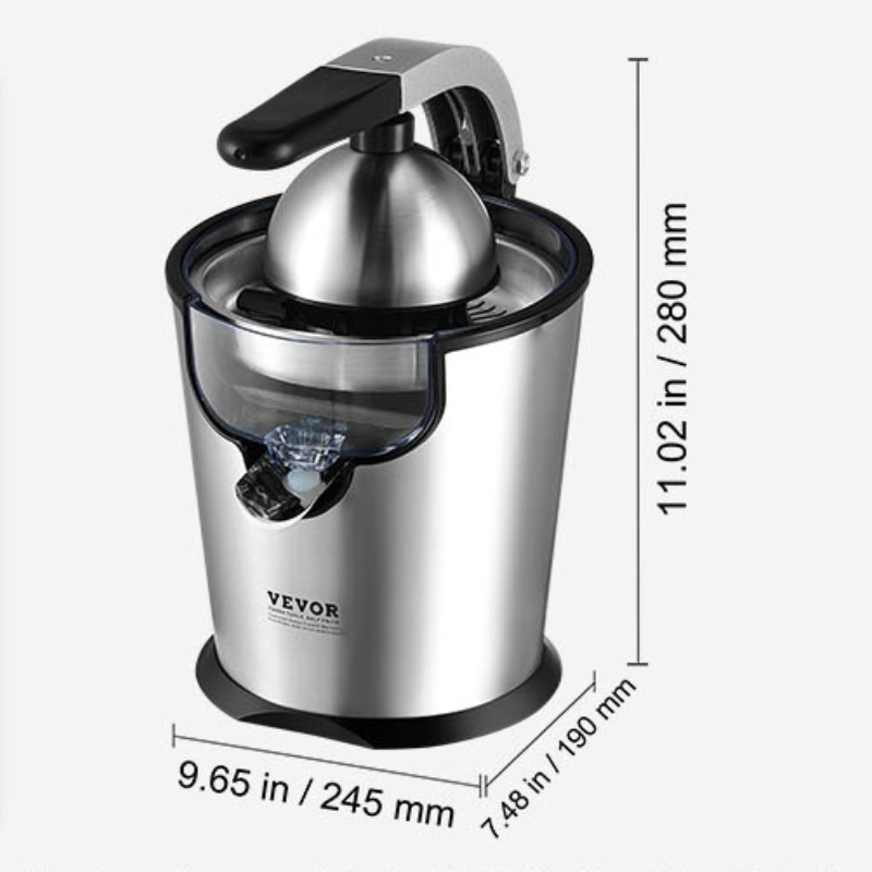 Stainless Steel Electric Citrus Juicer Squeezer with Two Size Cones