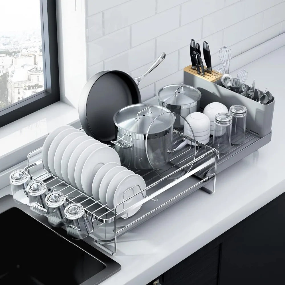 Stainless Steel Extendable Multifunctional Kitchen Dish Drying Rack