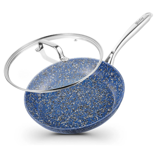 10" Frying Pan with Lid Nonstick Skillet Stainless Steel Handle