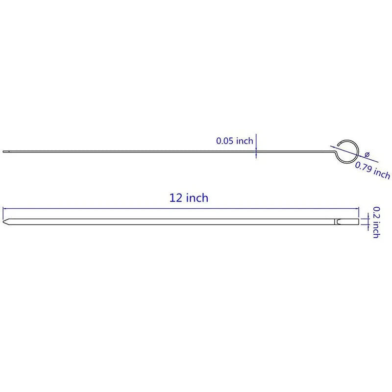 12" Stainless Steel Grilling BBQ Meat Skewers Grilling BBQ Tools 12pcs