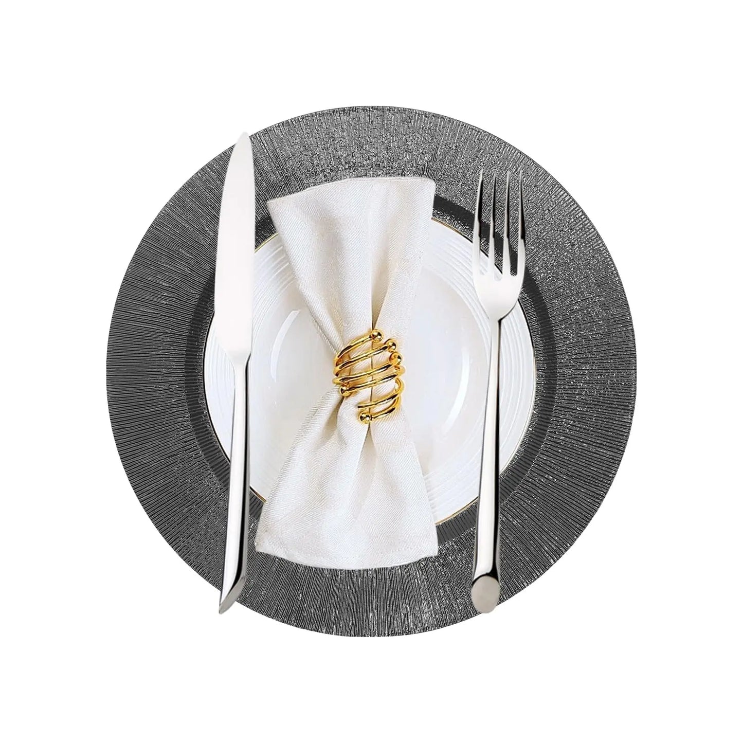 13" Decorative Round Table Charger Plates in Color Black 50pcs