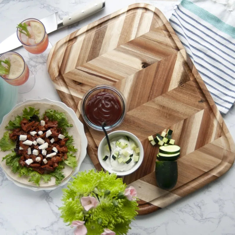 13"x19" Wooden Carving and Serving Cheese Board Cutting Chopper Board