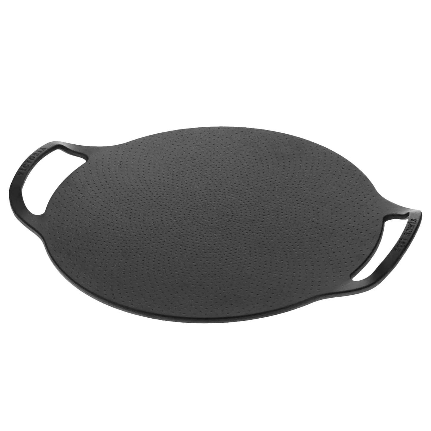 15" Cast Iron Comal Pizza Pan with 2 Side Handles Cookware