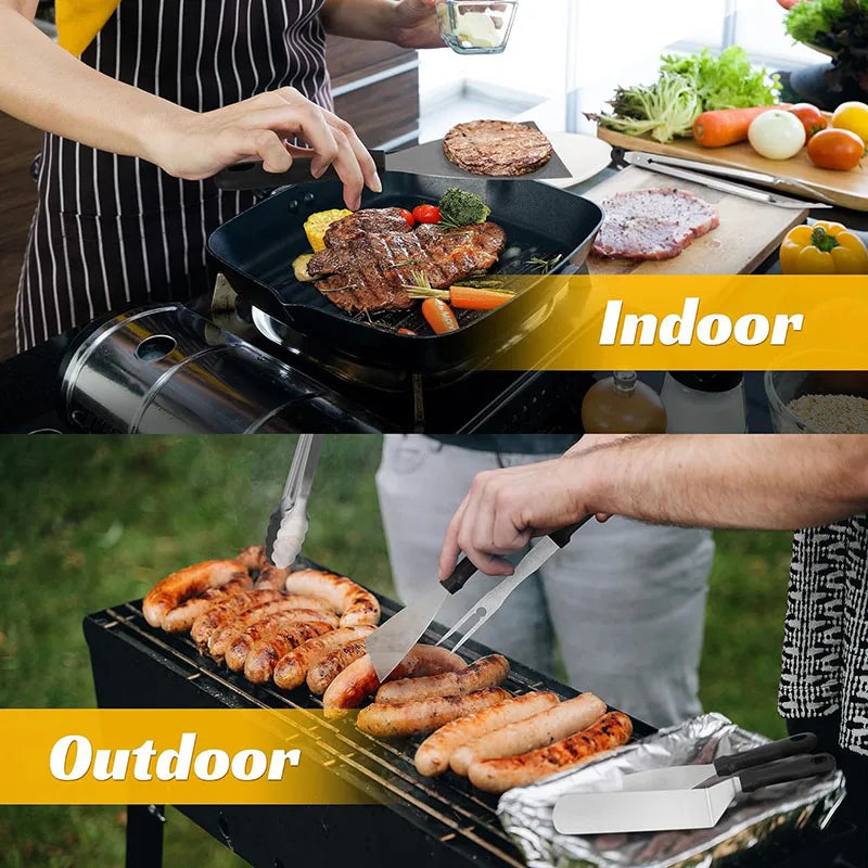 15Pcs Stainless Steel Griddle Accessories Kit BBQ Tools Set