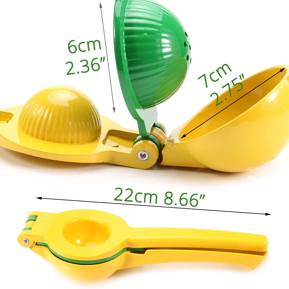 2-In-1 Aluminum Lemon Lime Squeezer and Hand Manual Citrus Juicer