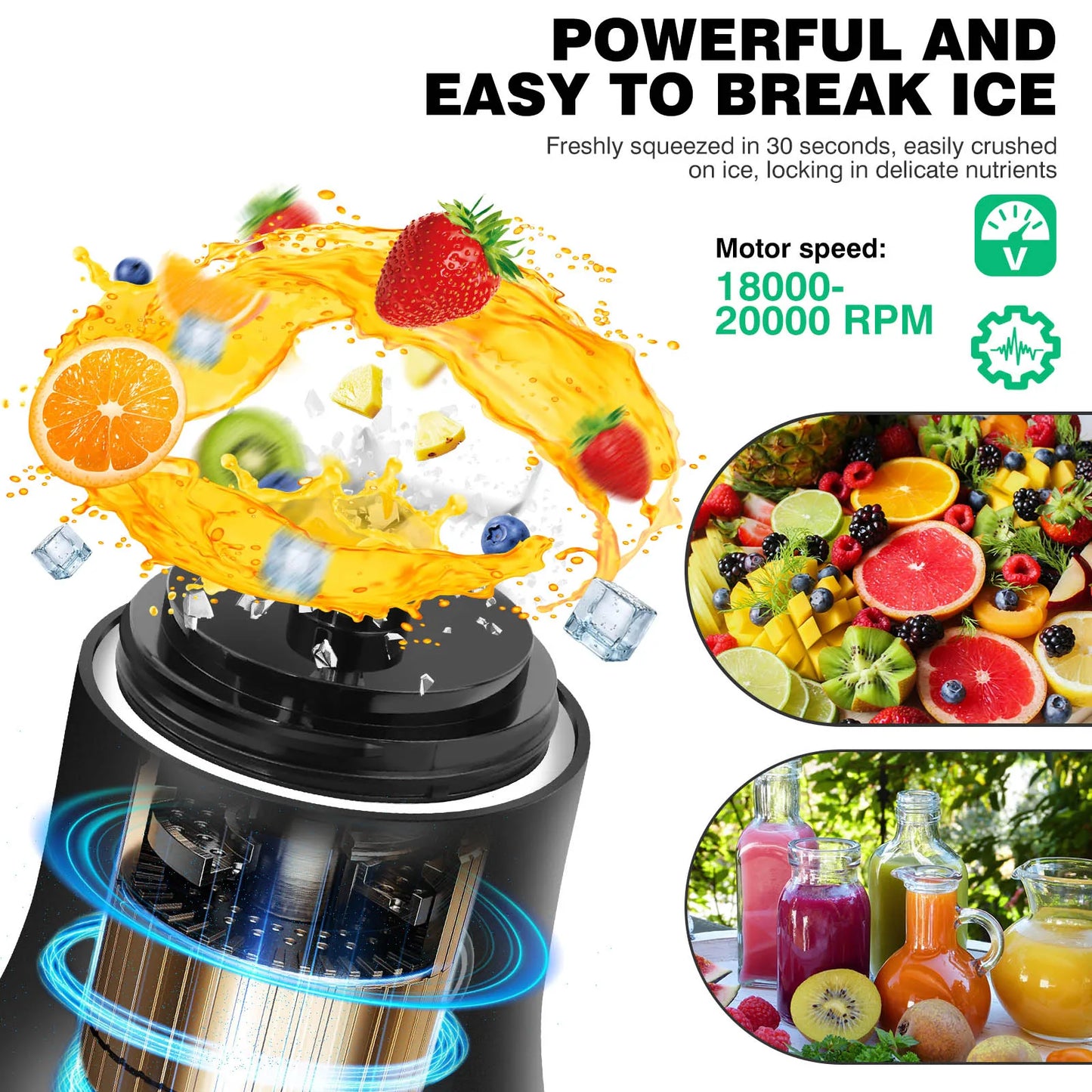 2 in 1 Portable Blender Electric Juicer and Smoothie Mixer Mini Blender
