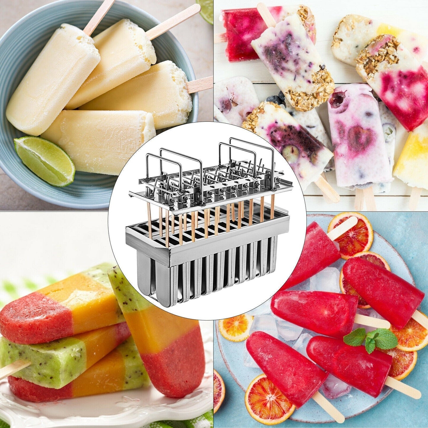 20 Pcs Ice Cream Stick Mold Commercial Stainless Steel Pop Mold