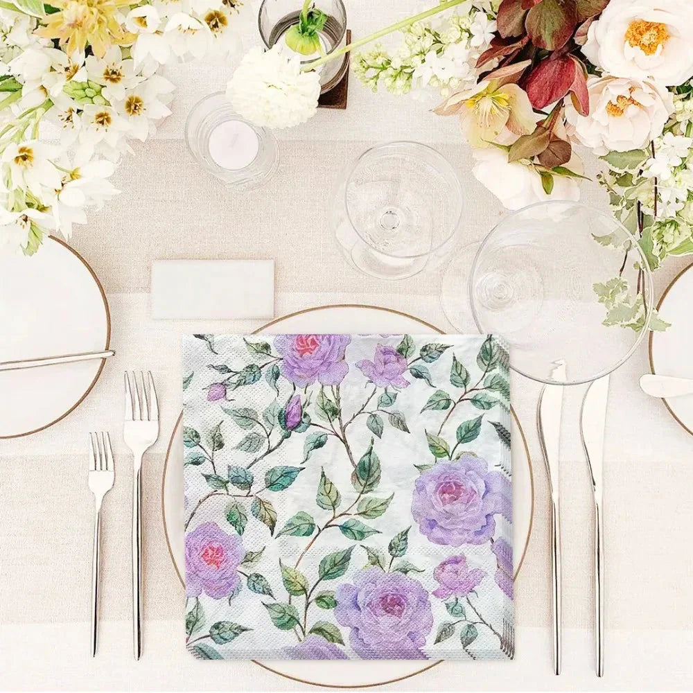 20pcs Exquisite Printing Napkins Paper Fresh Dining Tables Paper Napkin
