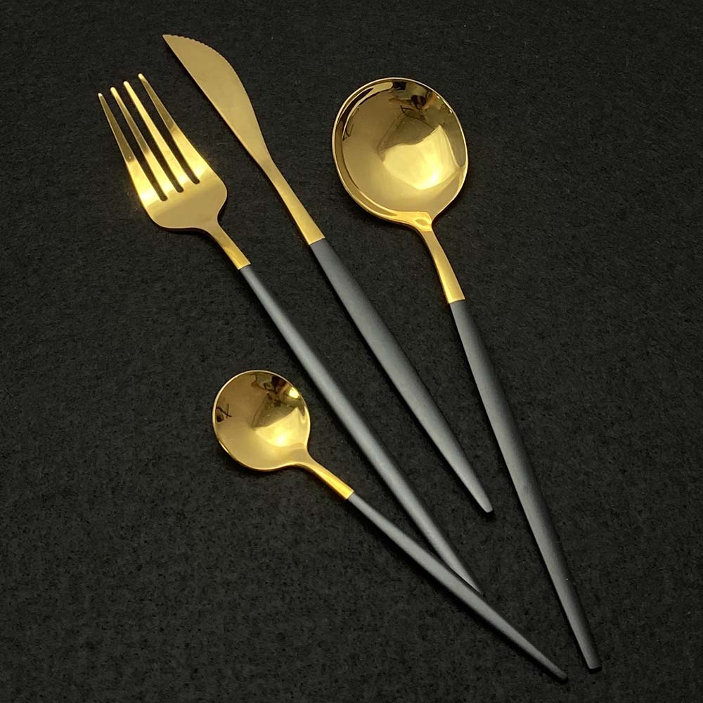 24Pcs Stainless Steel Cutlery Set Elegant Mirror Dinnerware Set