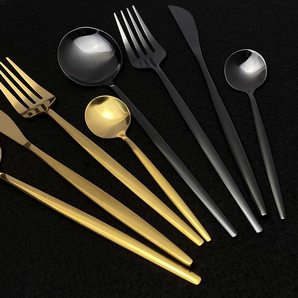 24Pcs Stainless Steel Cutlery Set Elegant Mirror Dinnerware Set
