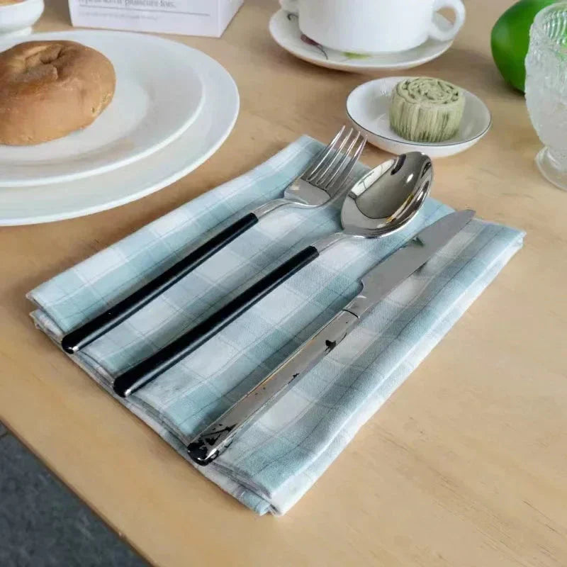 2PCS Plaid Cloth Napkin Square Napkin Western Napkin Nordic Style