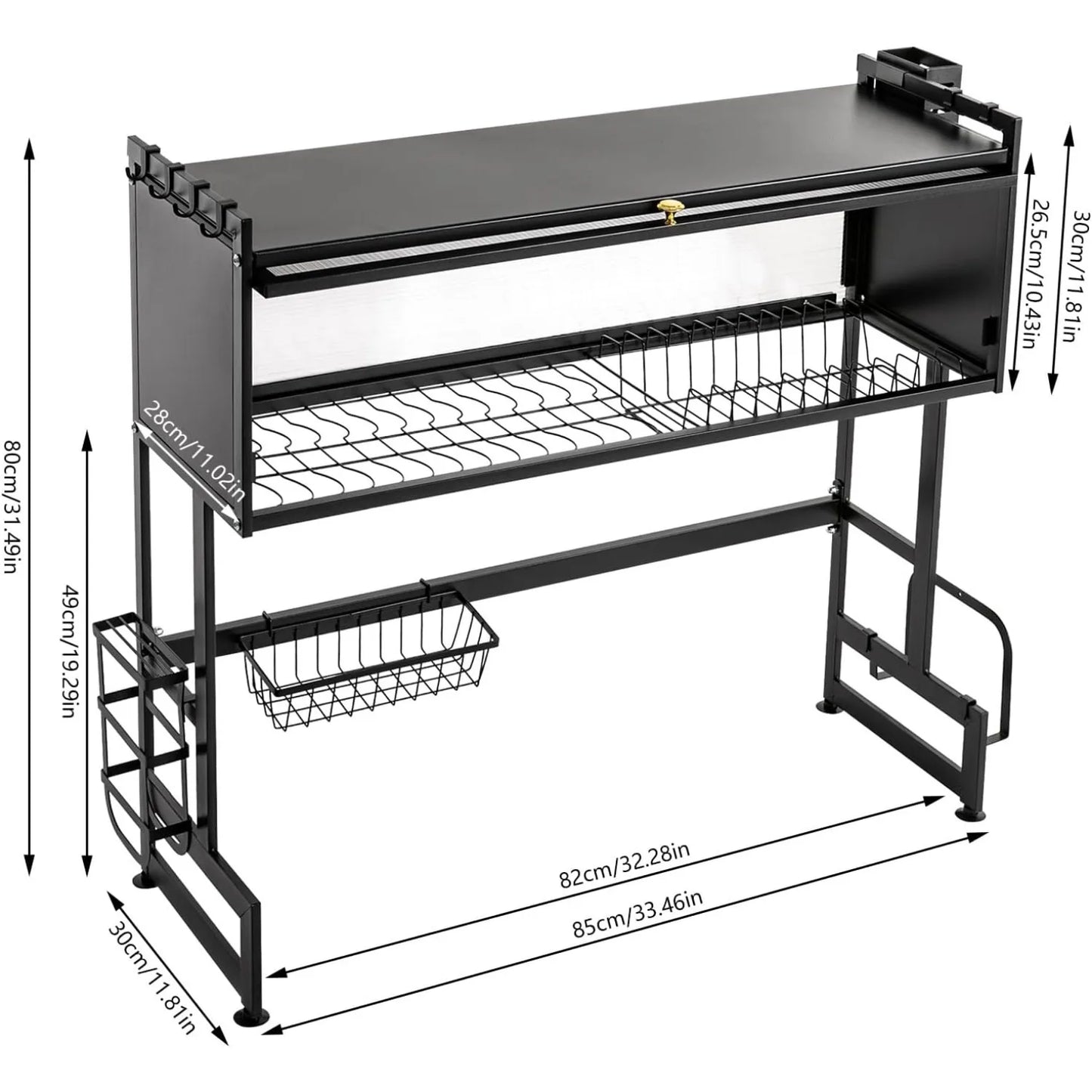 2Tier Over Sink Dish Drying Rack Dishware Organizer Shelf Dish Drainer