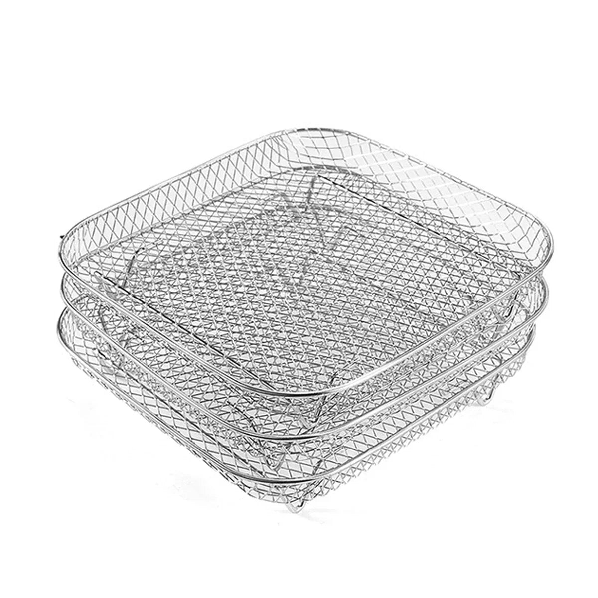 3-Tier Stainless Steel Air Fryer Rack Universal Stackable Accessory