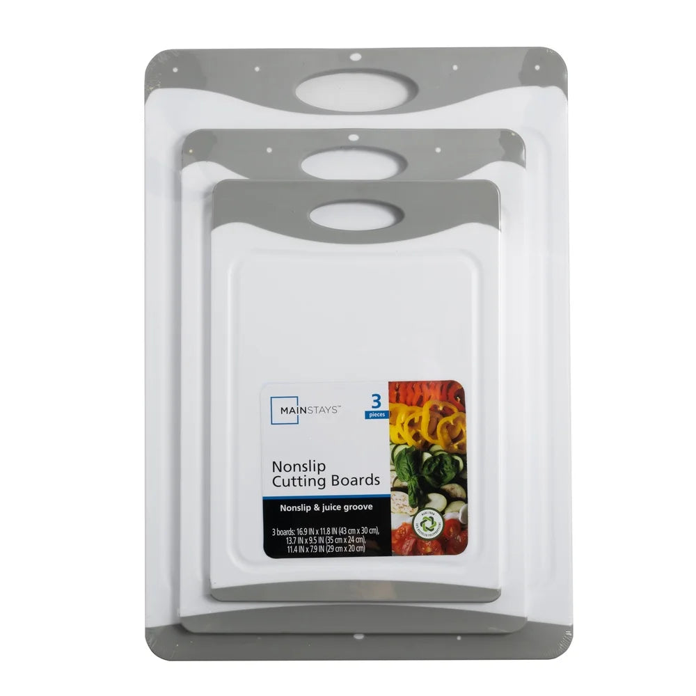 3pcs Non-Slip Cutting Boards Kitchen Chopping Board with Safe Handle