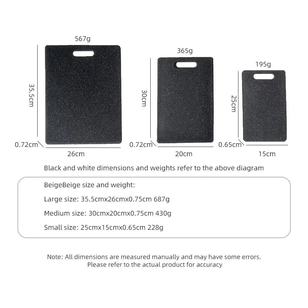 3PCS Plastic Cutting Board Set Square Double-sided Cutting Board