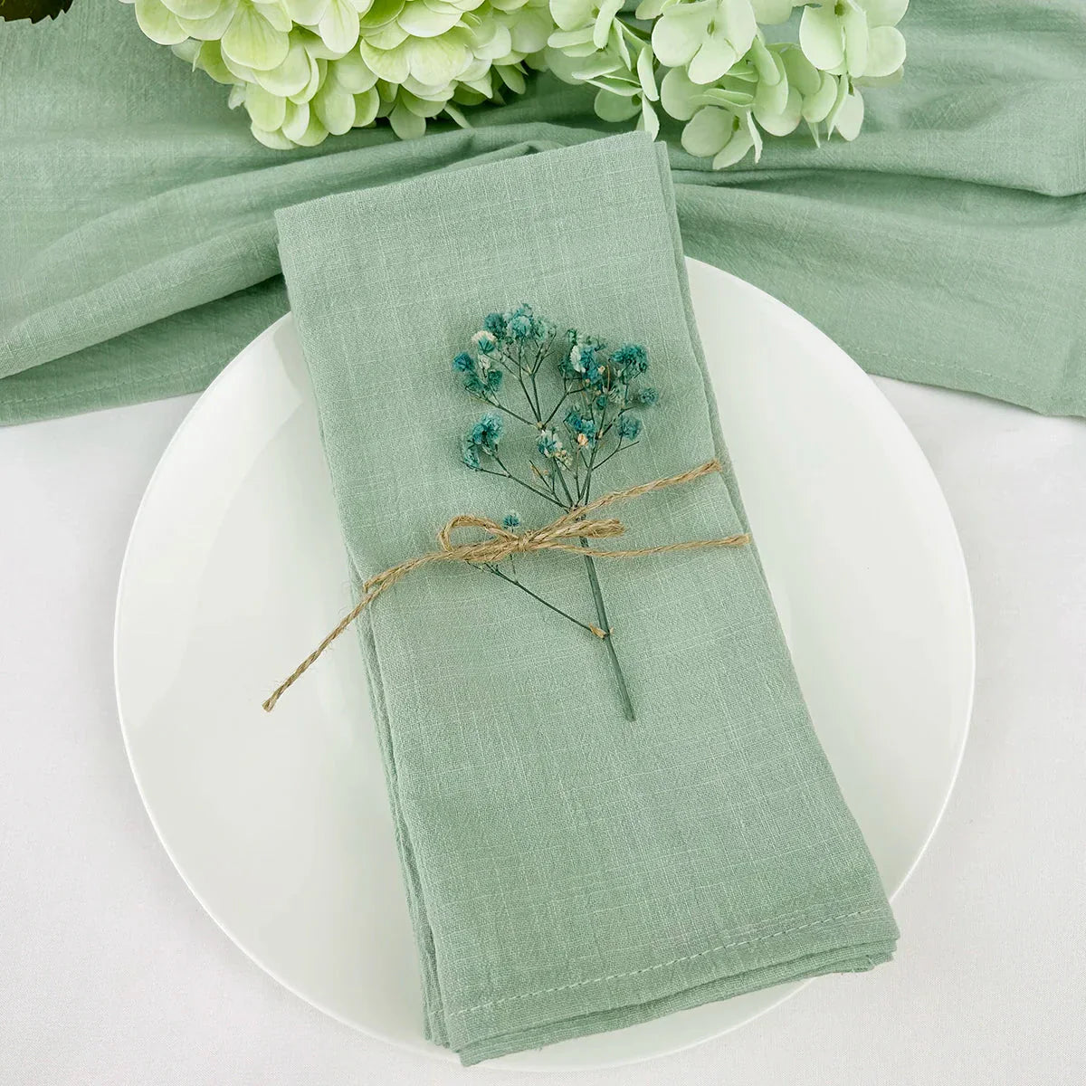 4pcs Cotton Napkin Blue Reusable Décor Retro Napkins
