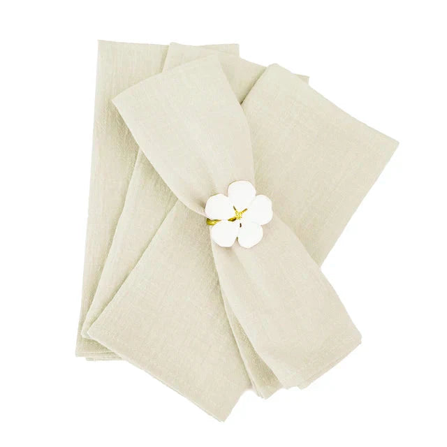 4pcs Cotton Napkin Blue Reusable Décor Retro Napkins