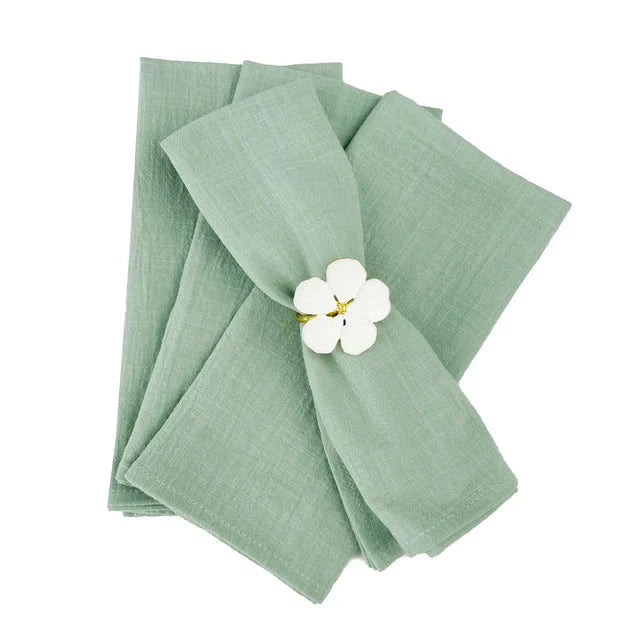 4pcs Cotton Napkin Blue Reusable Décor Retro Napkins