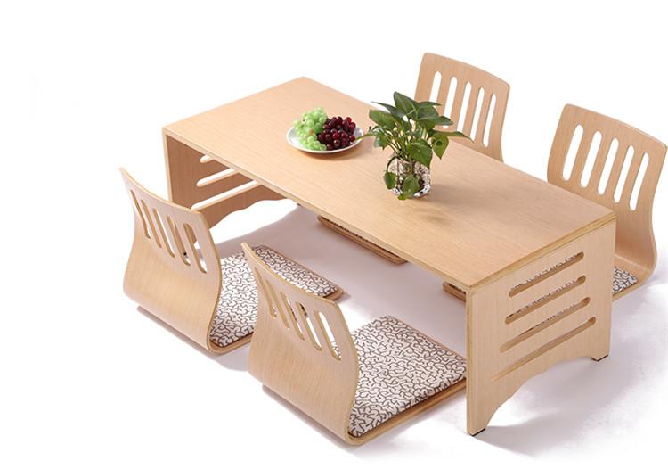 5 Pcs Set Modern Low Floor Legs Wooden Table Stylish Furniture
