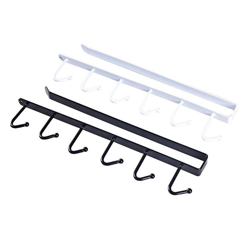 6 Hooks Hanging Cup Holder Rack Space Saving for Mug Organizer