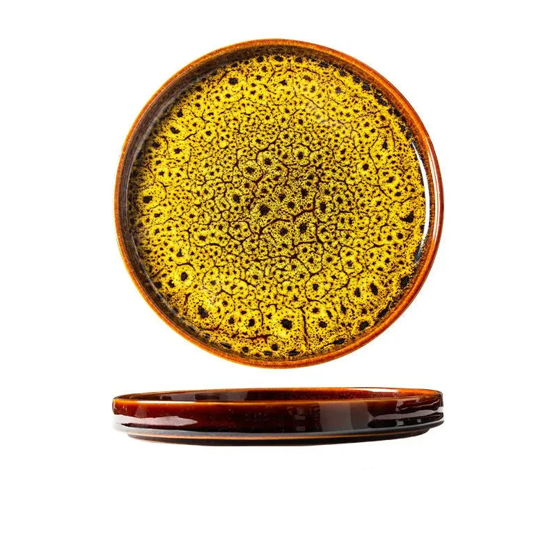 7.5" Ceramic Dumpling Dish Plate Round Tray Dinner Tableware Plate