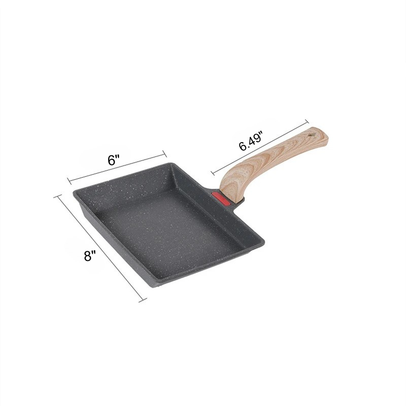 8" Aluminum Square Non Stick Frying Pan Mini Pancake Kitchen Cookware