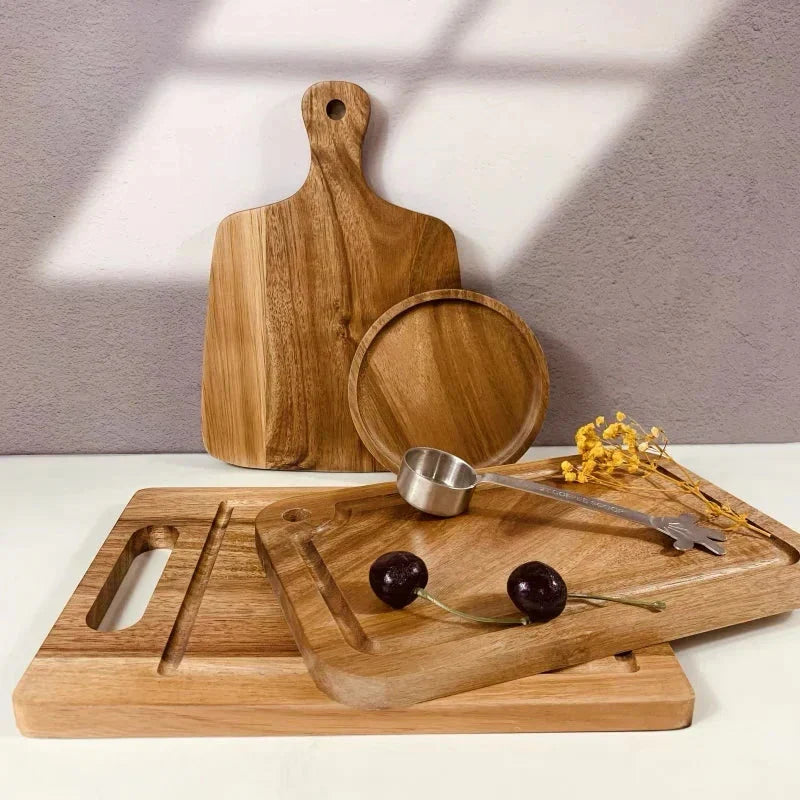 Acacia Wood Cutting Board With Handle Kitchen Chopping Board