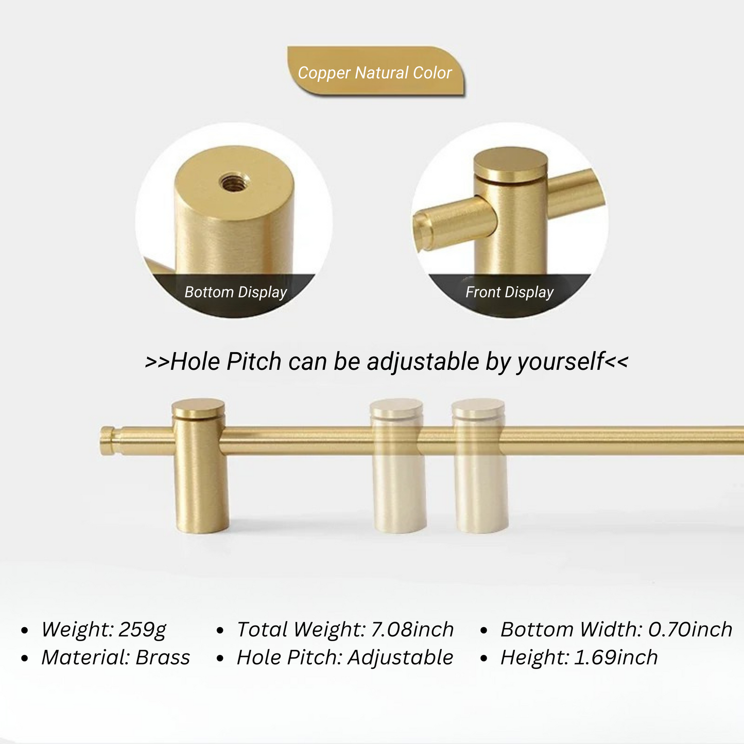 Adjustable Hole Cabinet Drawer Handle and Door Knob