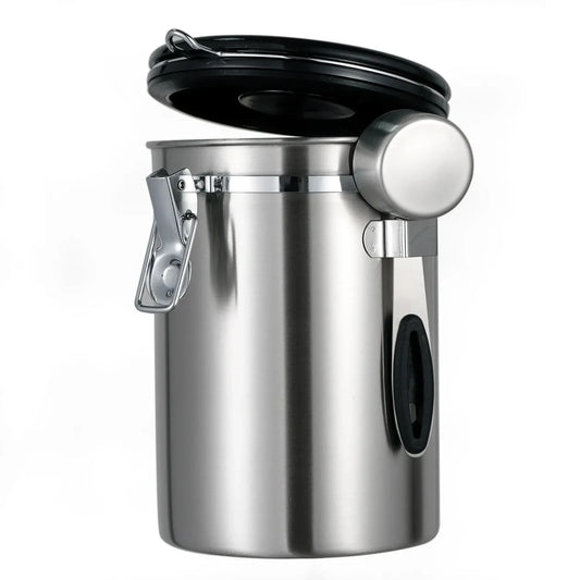 Airtight Coffee Container CO2 Valve Storage Canister with Scoop