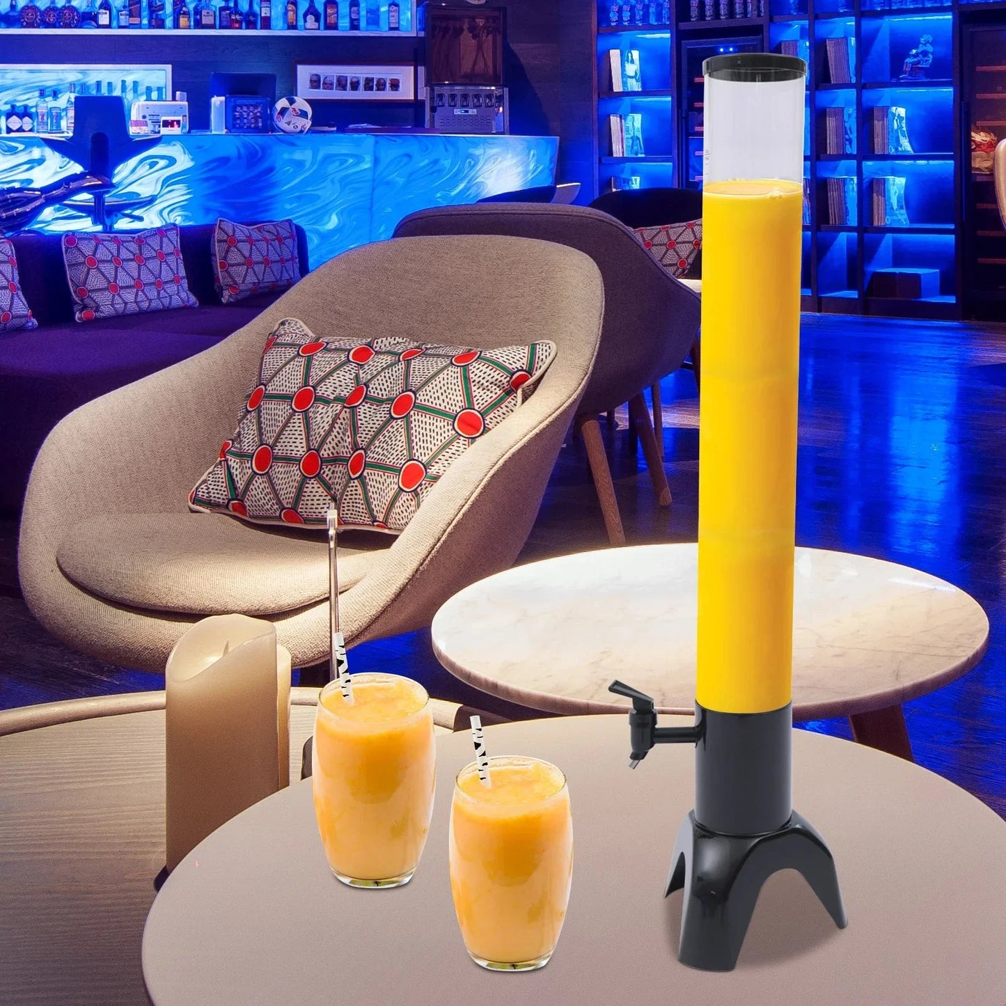 Beer Tower Dispenser Clear Liquor Tower Dispenser with Removable Ice Tube