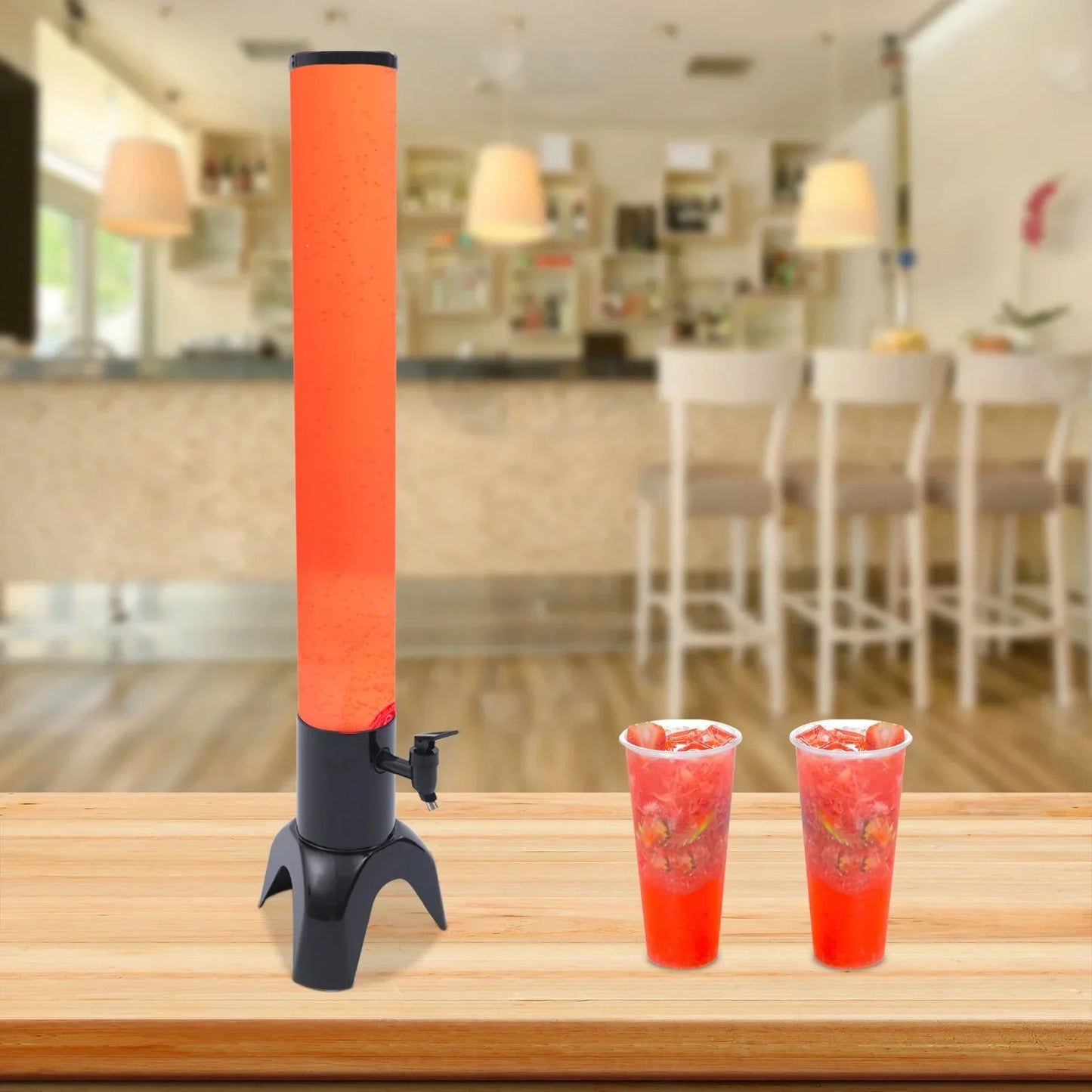 Beer Tower Dispenser Clear Liquor Tower Dispenser with Removable Ice Tube