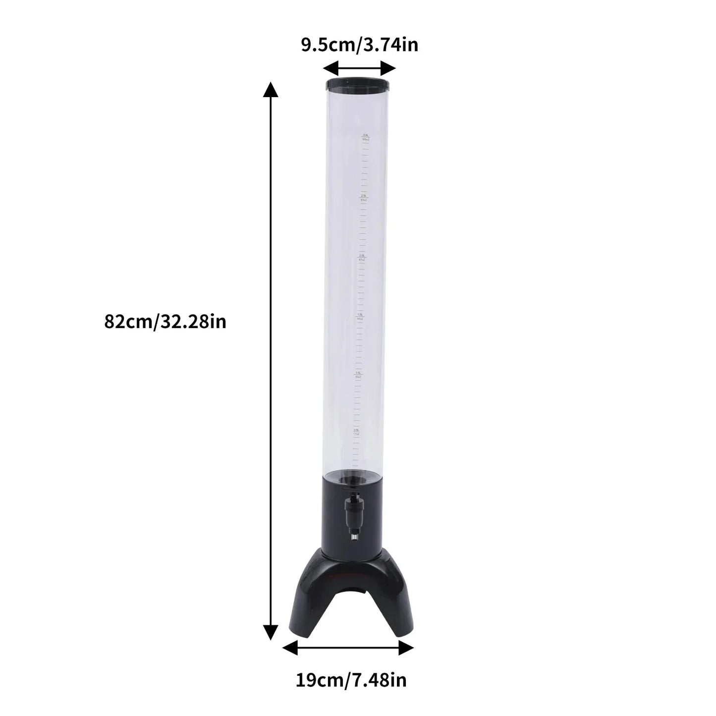 Beer Tower Dispenser Clear Liquor Tower Dispenser with Removable Ice Tube
