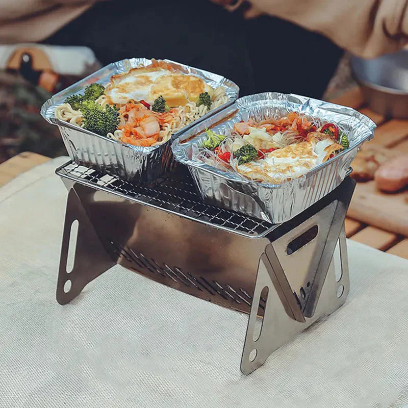 Camping Barbecue Grill Portable Folding Stainless Picnic BBQ Rack