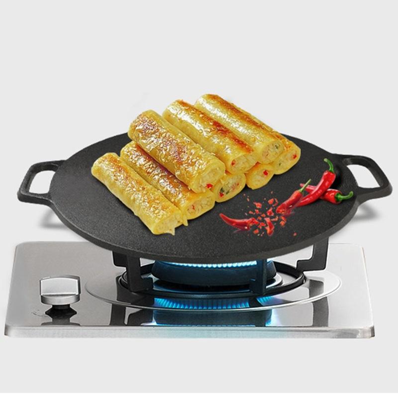 Cast Iron Crepe Pan Heavy Duty Non Stick Griddle Cookware