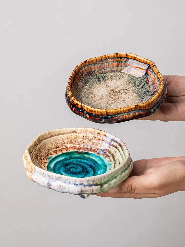 Ceramic Ice Cracked Glaze Molecular Cuisine Tableware Dessert Platter