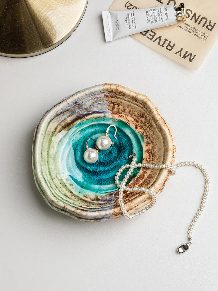 Ceramic Ice Cracked Glaze Molecular Cuisine Tableware Dessert Platter