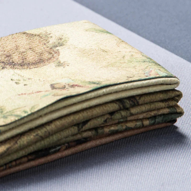 Chinese Style Square Dishcloth Lotus Table Mat Napkins For Plate