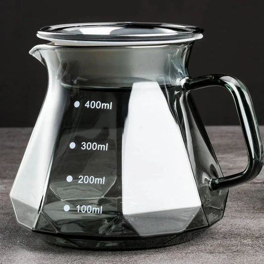 Clear Glass Range Coffee Server For Pour Over Coffee and Tea Pot