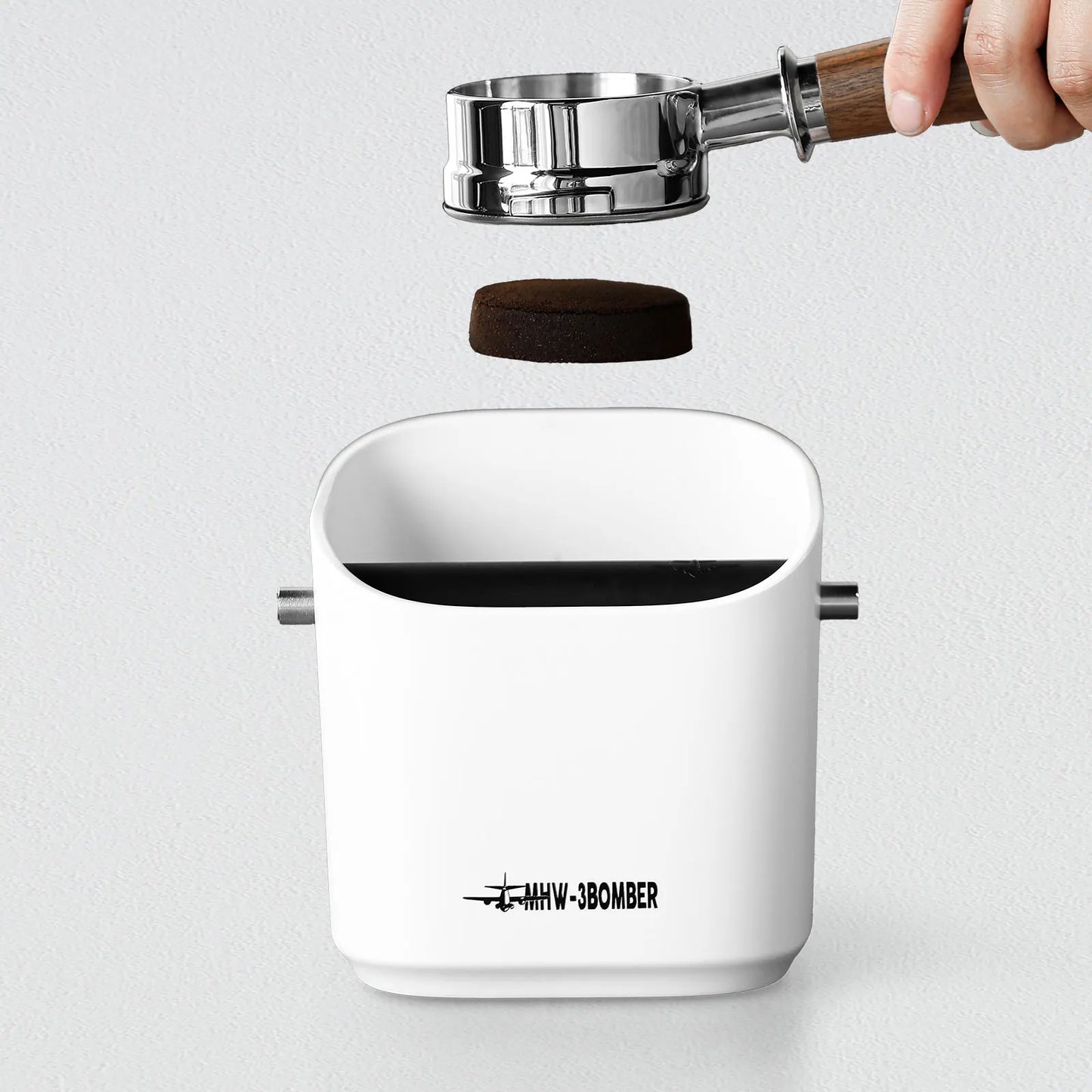 Coffee Grounds Knock Box Square Removable Knock Bar and Non-Slip Base