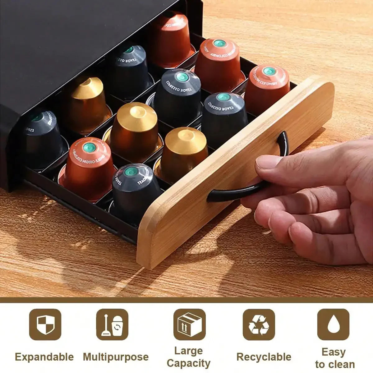 Coffee Pod Holder Drawer 40 Capacity Pod Capsule Storage Organizer